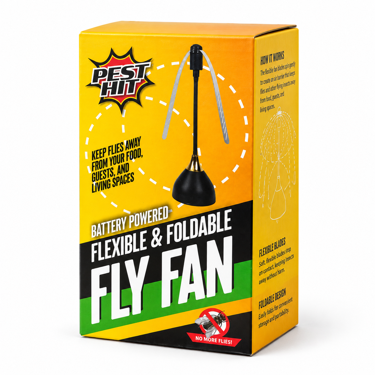 Battery Powered Fly Repellent Fan – Flexible & Foldable