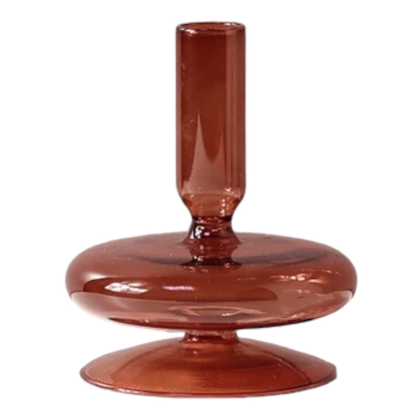 Brown Glass Candle Holder