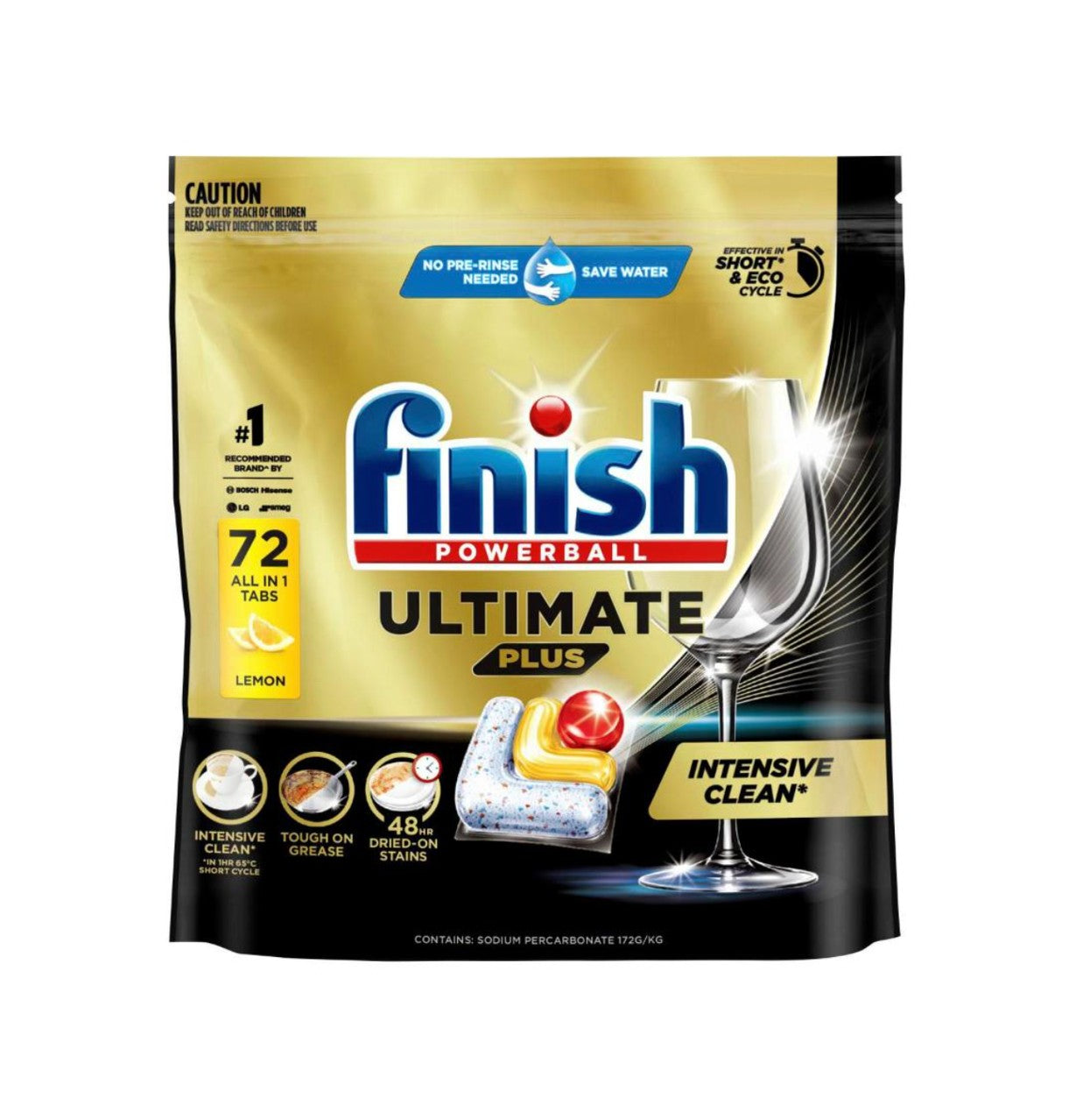 Finish Ultimate Plus Lemon Sparkle Dish Tabs 72 Pack