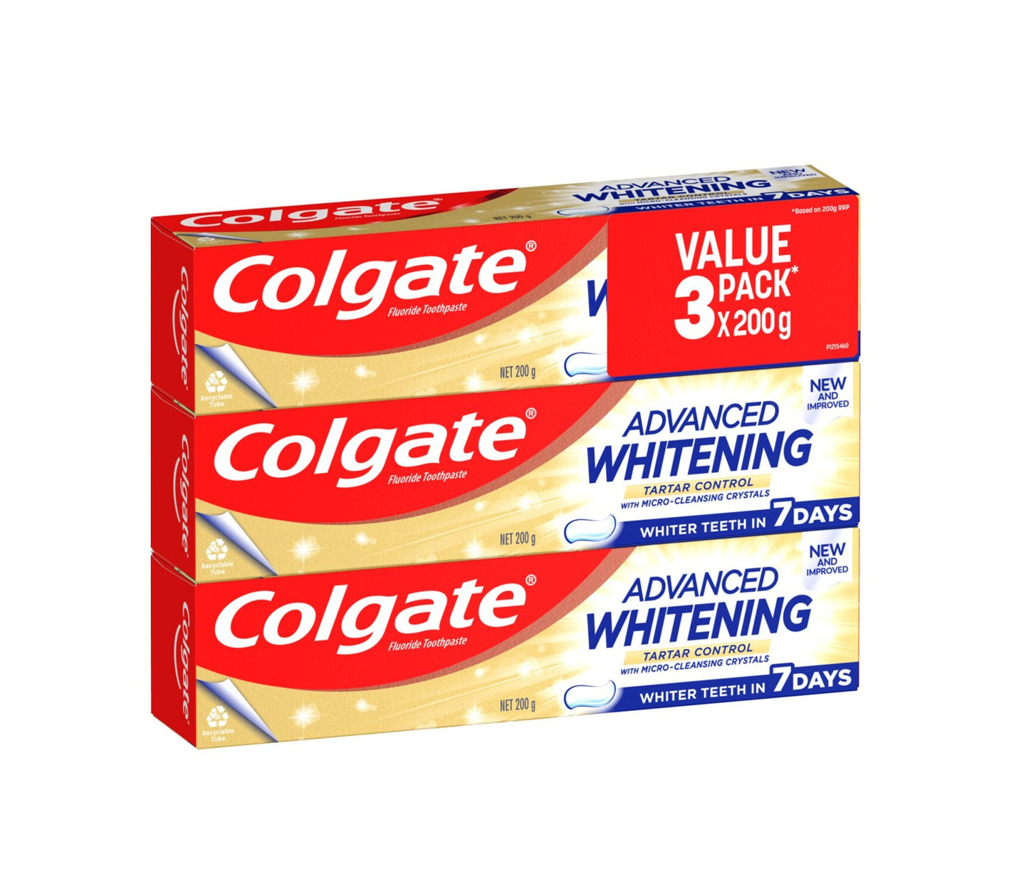 Colgate Advanced Whitening & Tartar Control Toothpaste 200g – 3 Pack