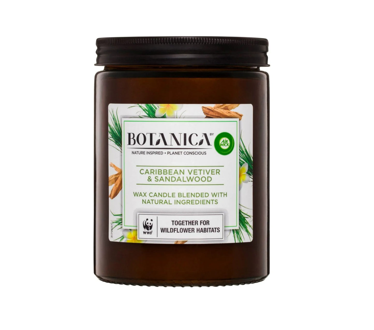 Botanica by Air Wick Caribbean Vetiver & Sandalwood Candle 500g