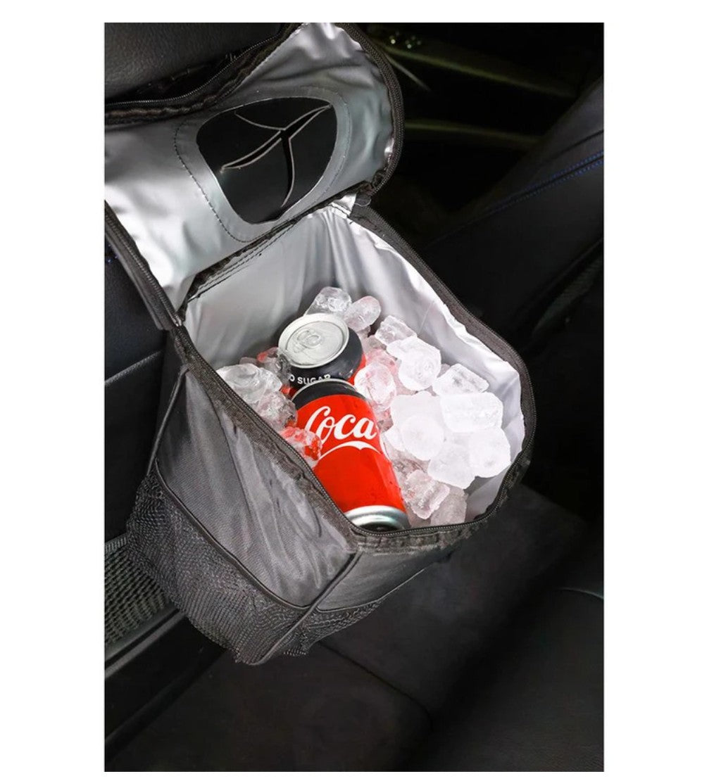 2-in-1 7.5L Car Drink Beverage Food Insulated Cooling Bag Organiser & Trash Can