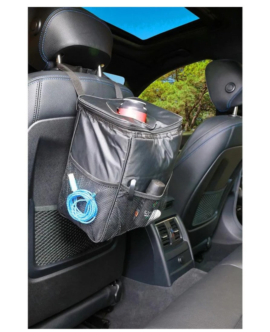 2-in-1 7.5L Car Drink Beverage Food Insulated Cooling Bag Organiser & Trash Can
