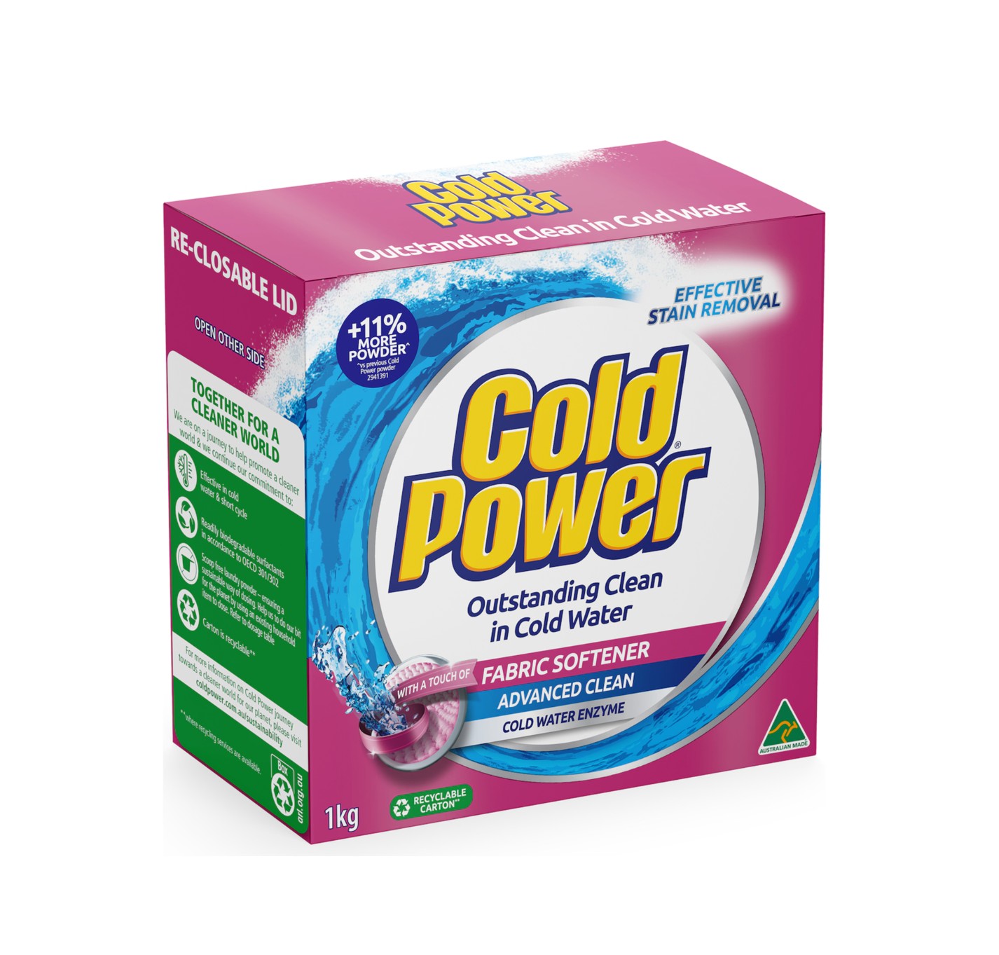 Cold Power Advanced Clean Powder With Fabric Softener 1kg