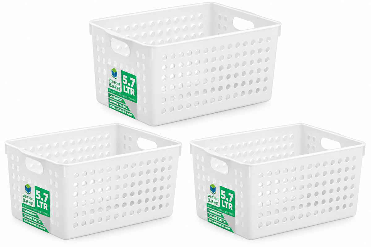 3 Pack Vienna 5.7L Basket - 27cm x 18cm x 14cm