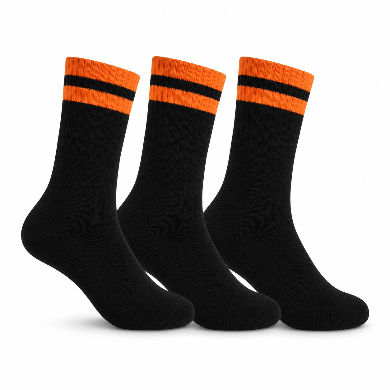 3 Pack men's Hi-Vis Safety Work Socks Black Orange & Green