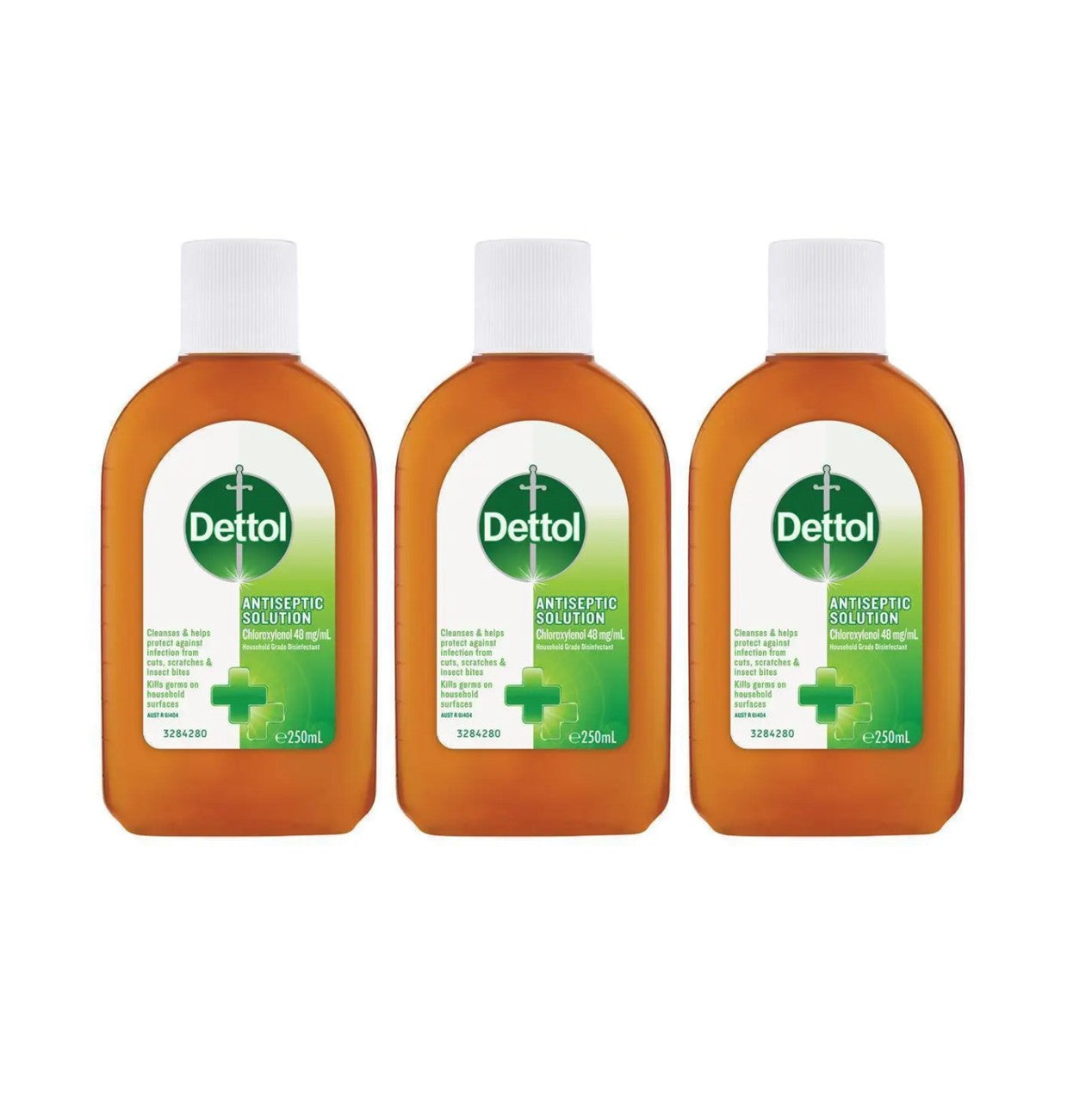 3 Pack Dettol Antiseptic Antibacterial Disinfectant Liquid 250ml