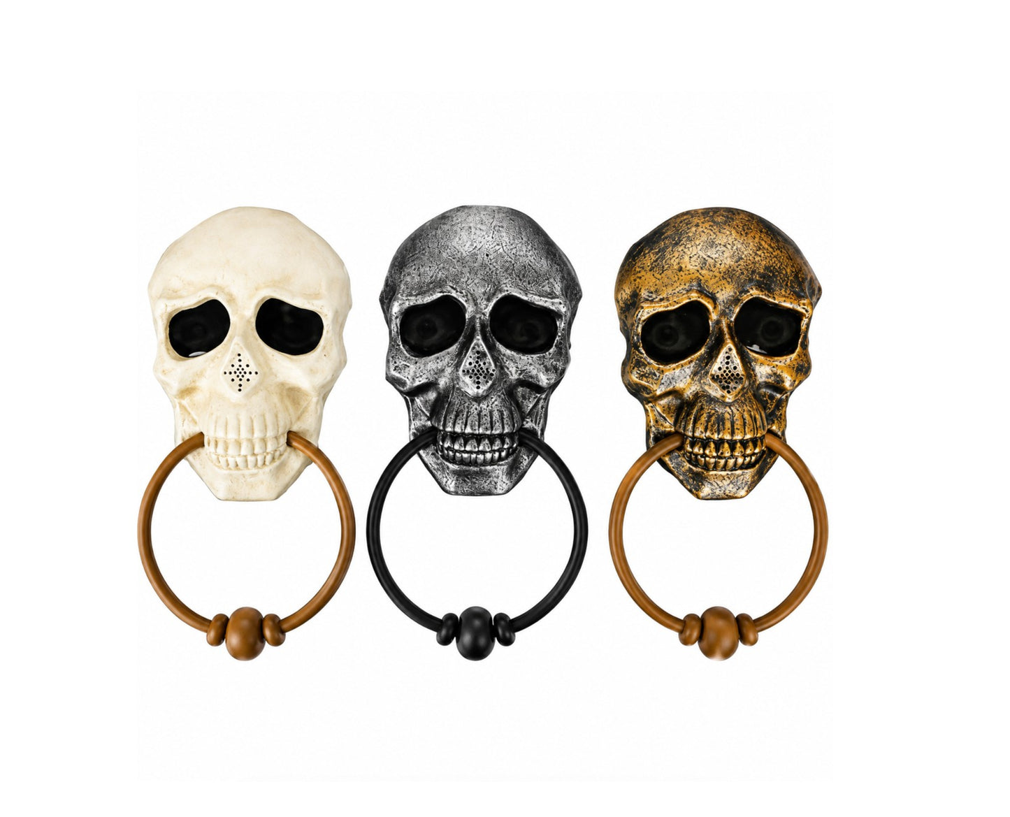 Light Up Skull Door Knocker with Sound – Halloween Decoration