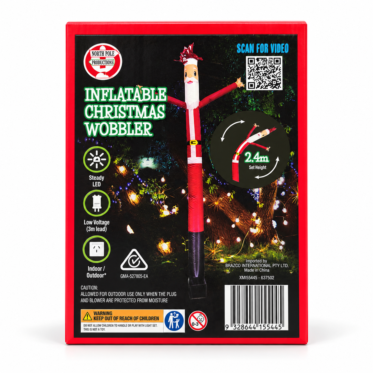 Inflatable Santa Wobbler 2.4m LED Christmas Decoration  Copy