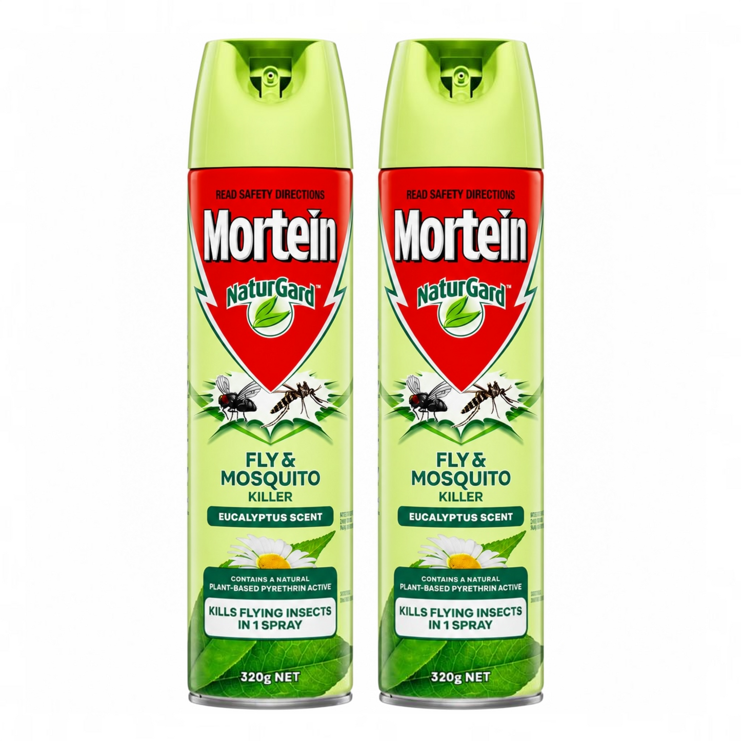 2 Pack Mortein NaturGard Eucalyptus Fly & Mosquito Spray 320g