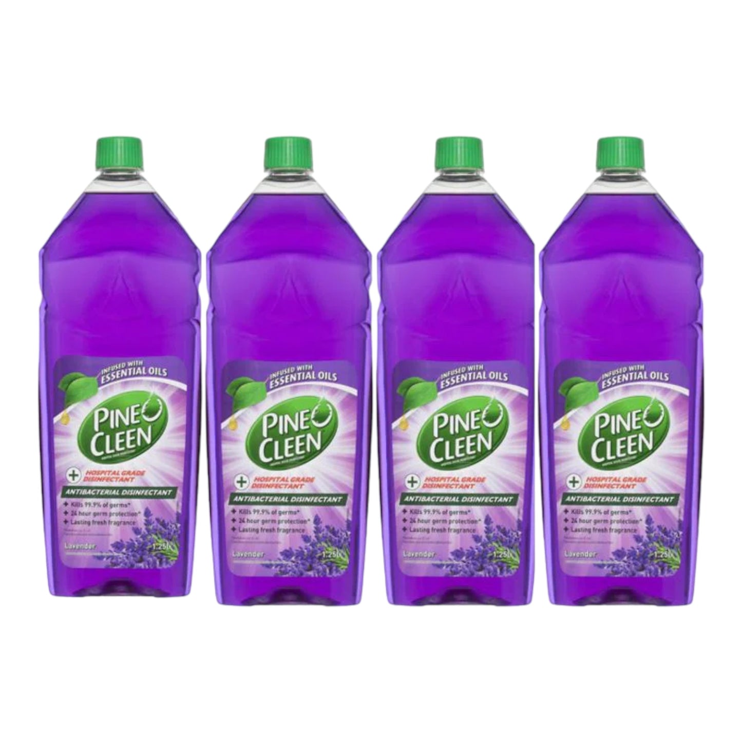 4 Pack Pine O Cleen Disinfectant Antibacterial Lavender 1.25L