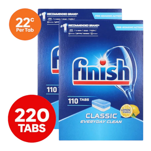 2 x 110pk Finish Dishwashing Tabs Classic Lemon Sparkle