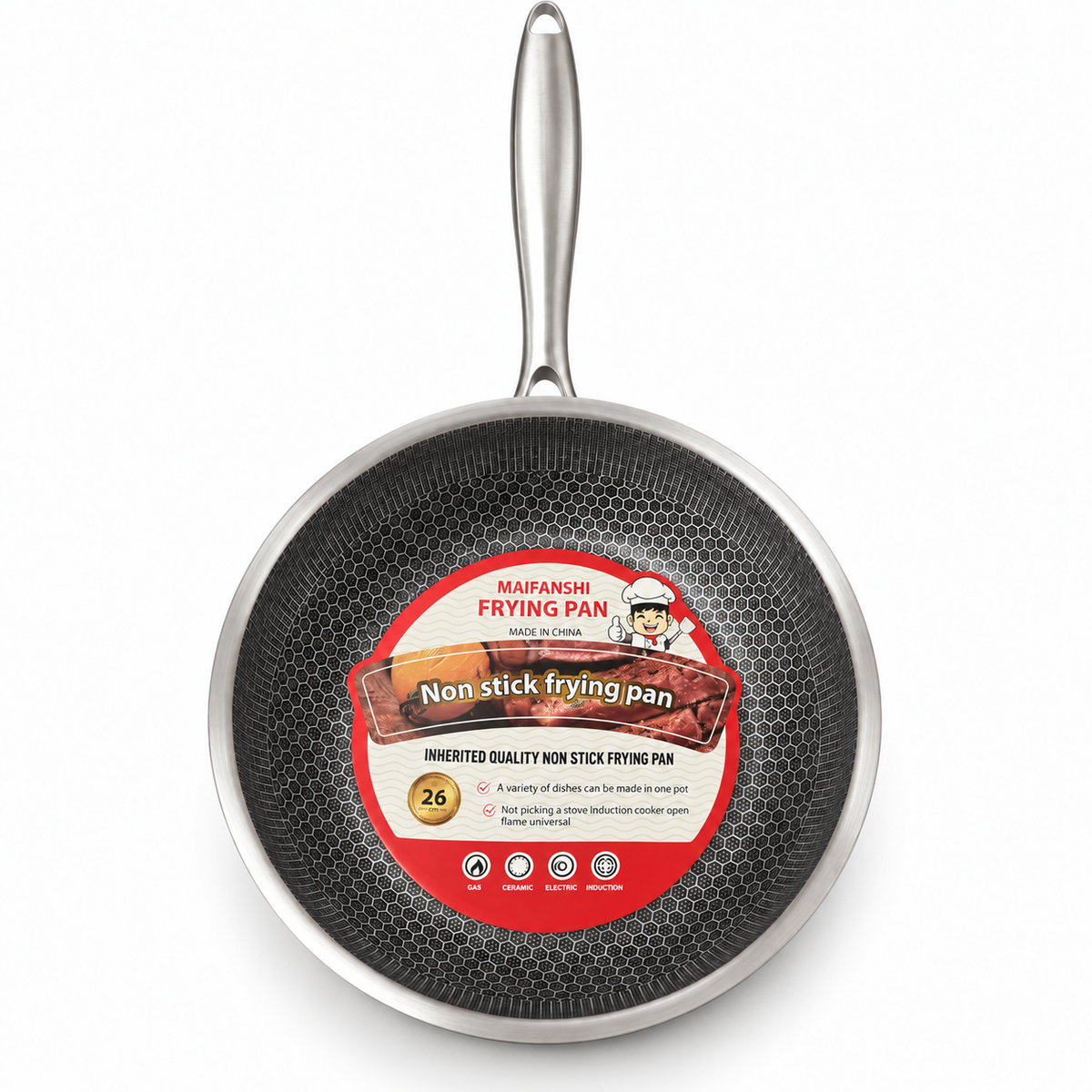 26cm Non-Stick Frying Pan Stainless Steel Handle – Induction Compatible