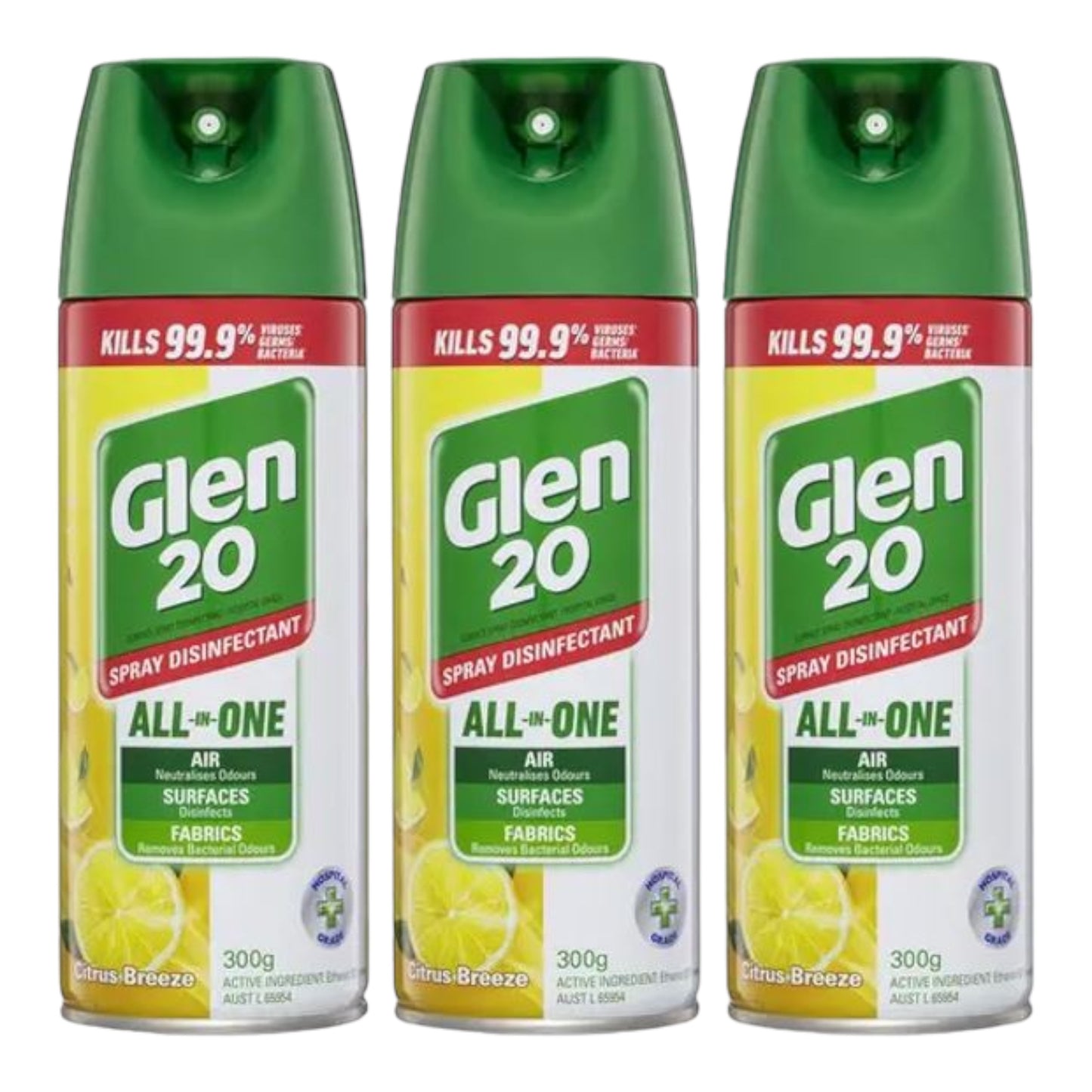 3 Pack Glen 20 Disinfectant Spray Citrus Breeze 300g