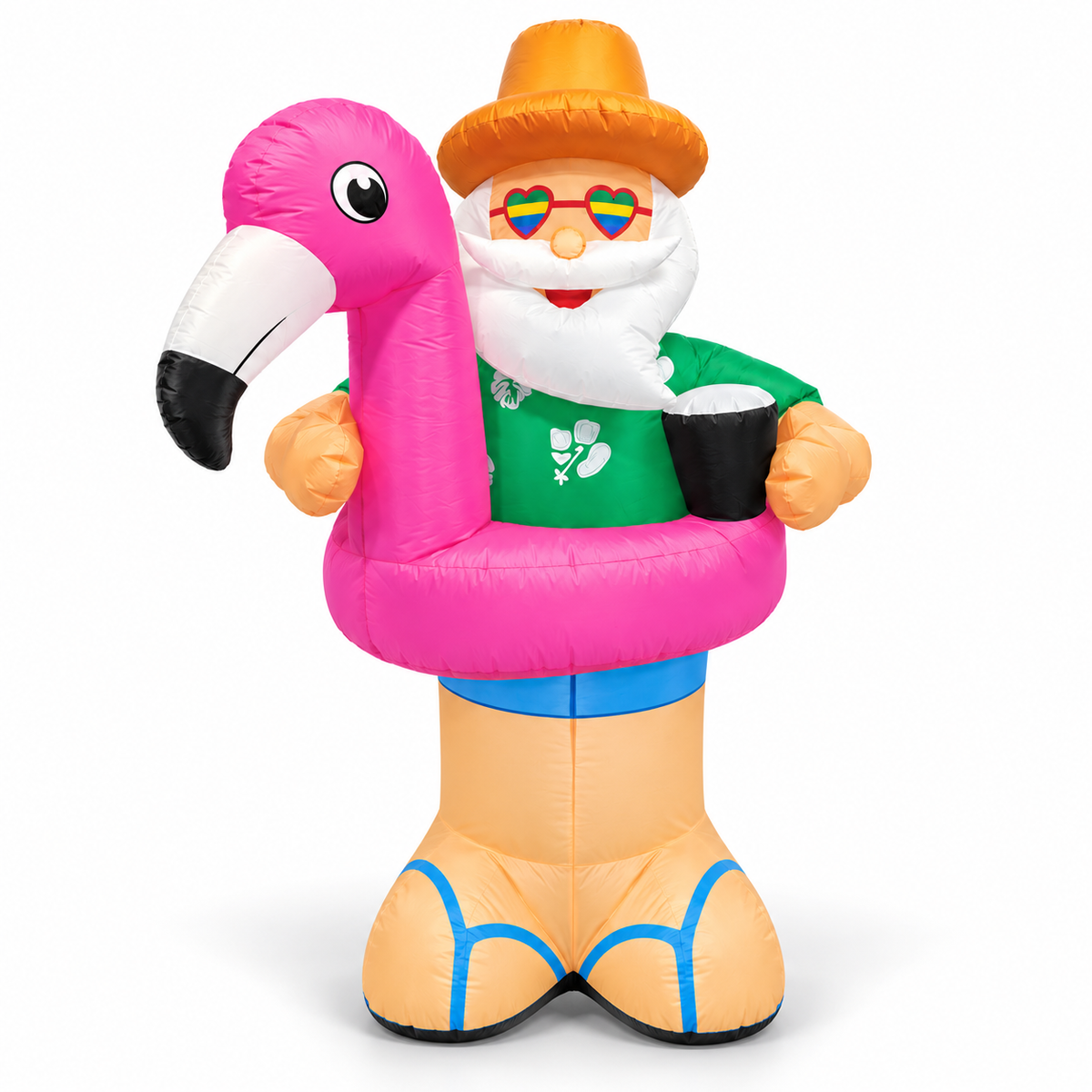 Inflatable Swimming Santa with Pink Flamingo 1.8M
