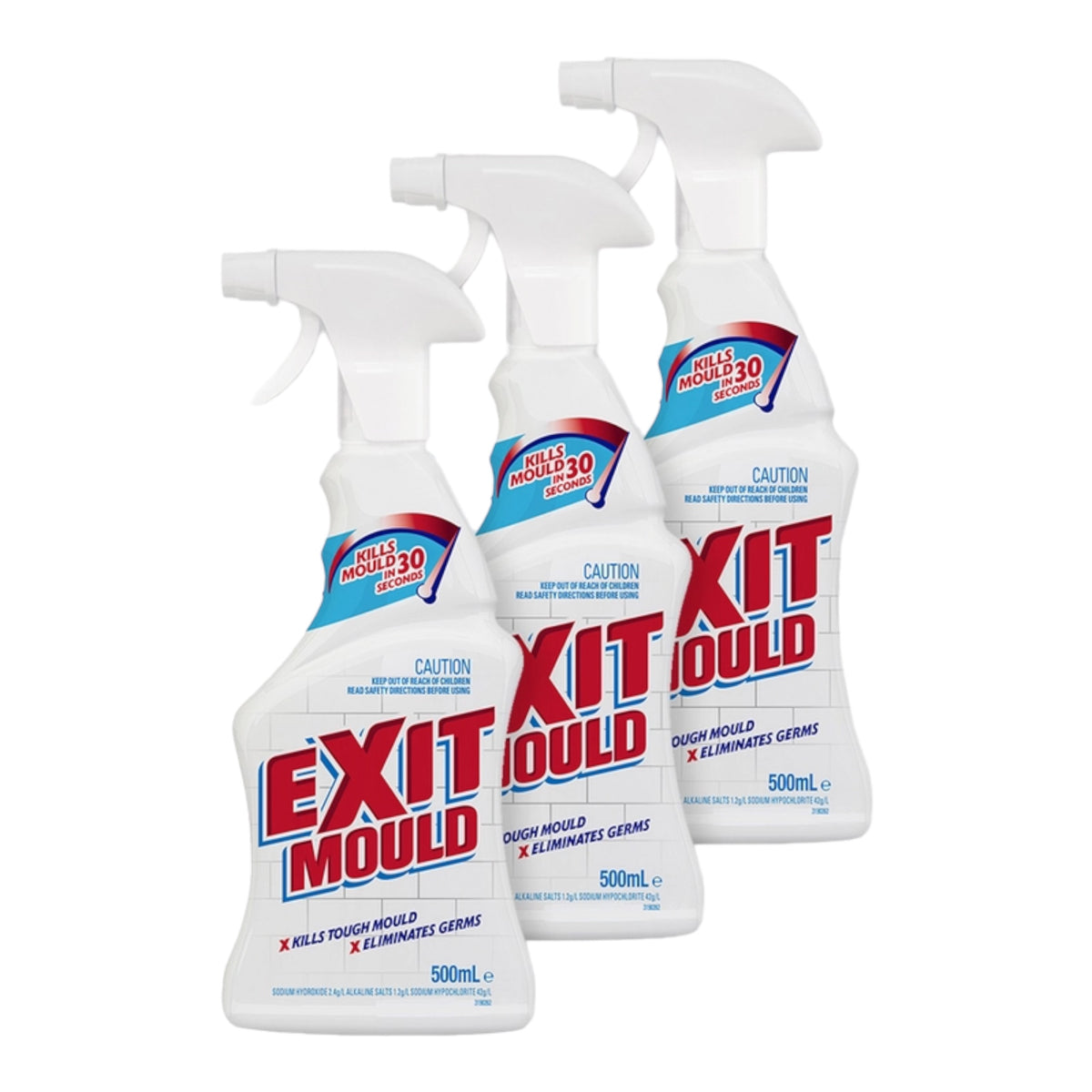 3 Pack Exit Mould Mould & Stain Remover Cleaner Trigger Spray 500mL ...