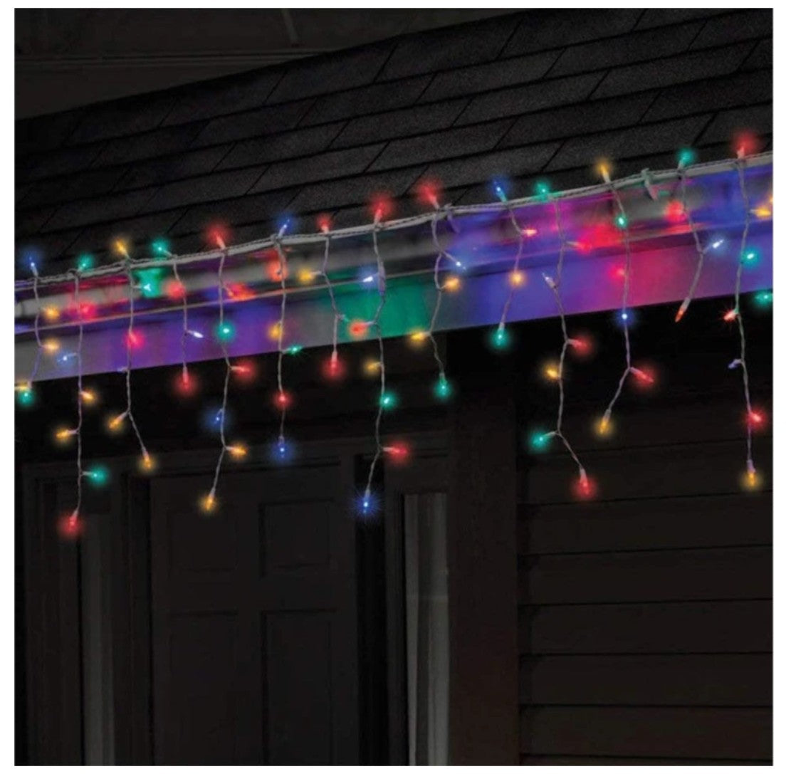 360 Multi-Coloured Dual-Powered LED Icicle Lights – USB or Solar