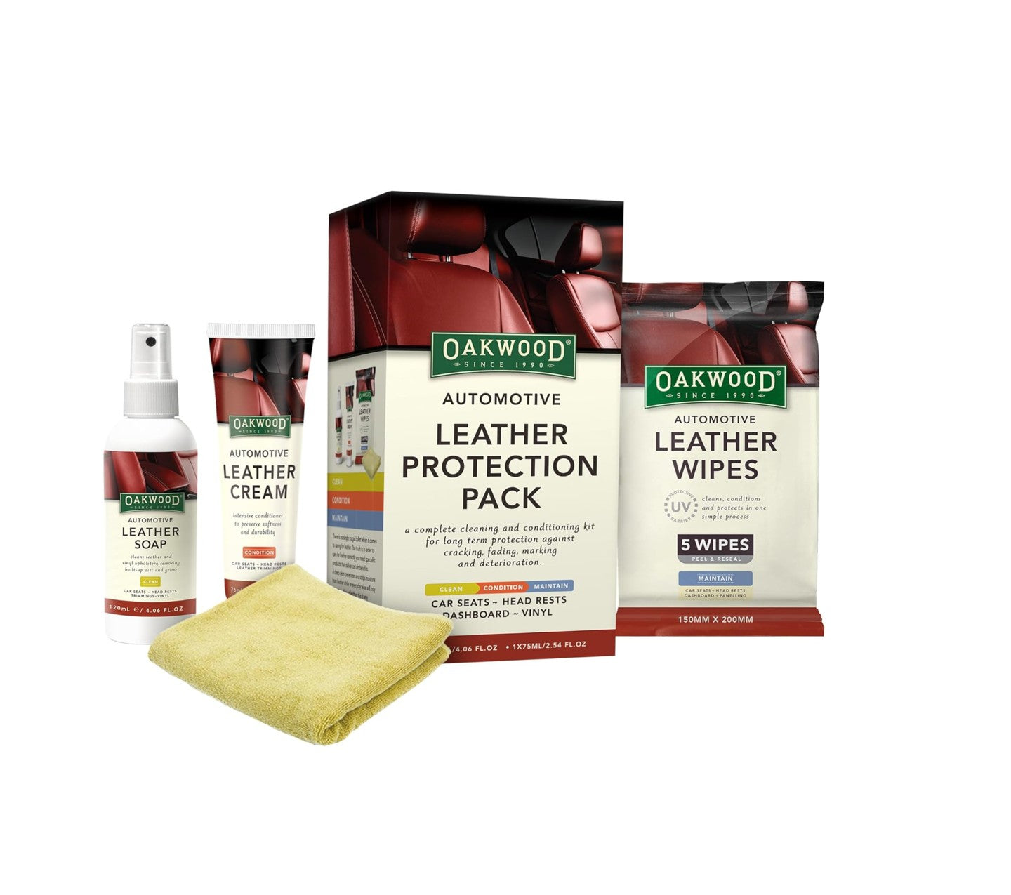Oakwood Automotive Leather Care Protection Pack