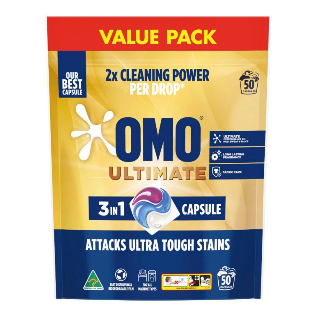 OMO Ultimate Laundry Liquid Capsules Detergent 50 pack
