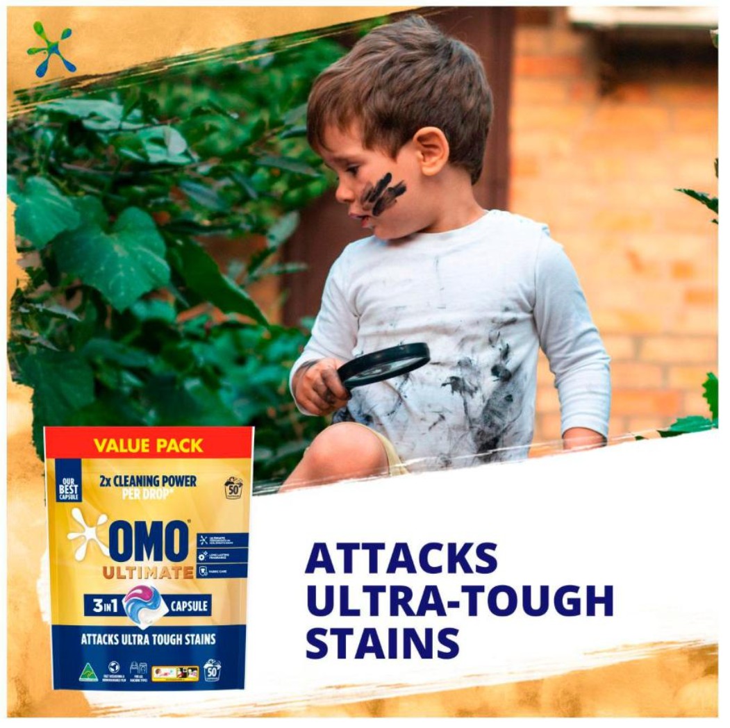 OMO Ultimate Laundry Liquid Capsules Detergent 50 pack