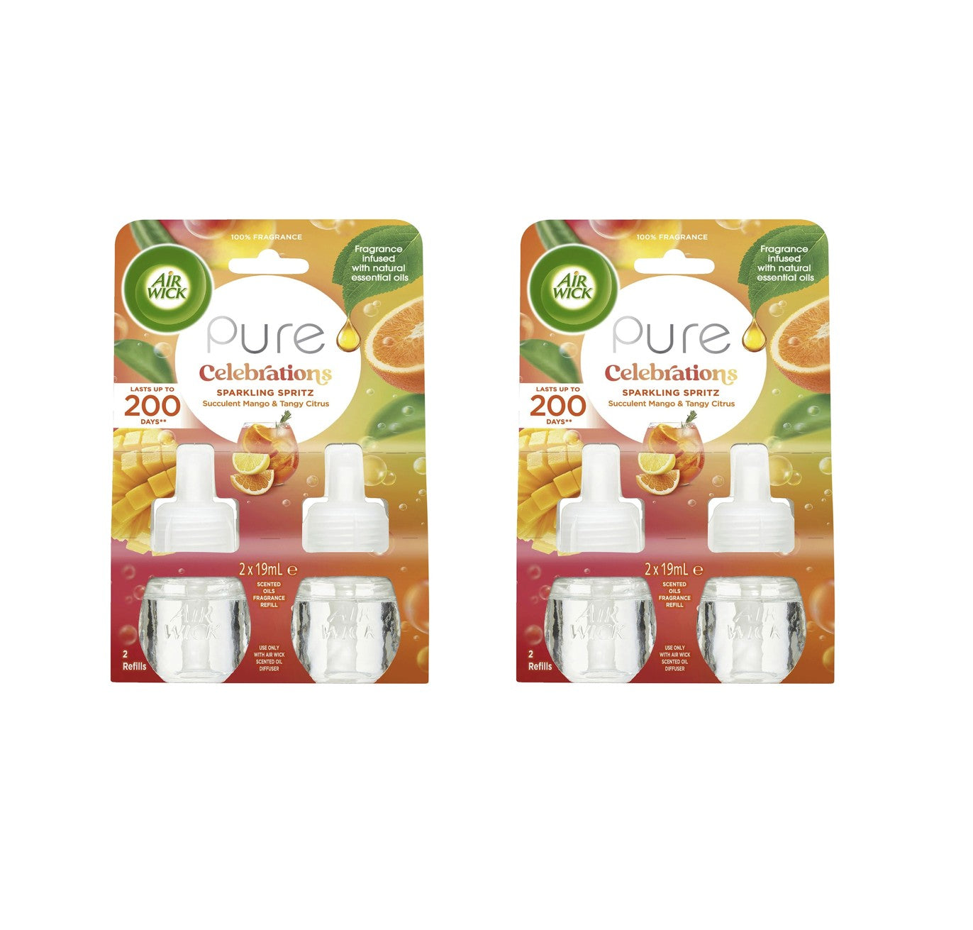 2 x Air Wick Sparkling Spritz Plug in Diffuser Refill 19mL