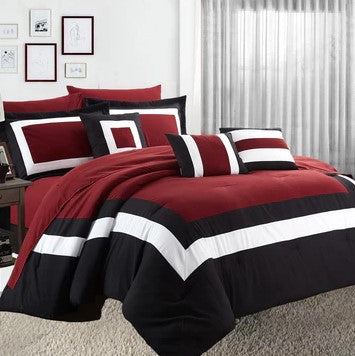 Home Fashion 10 Piece Soft Bed Comforter and Sheet Sets Bedspread Cushions Pillowcase Set