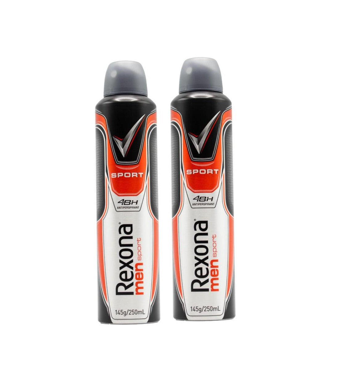 2 x Rexona Men Deodorant aerosol antiperspirant Sport Fresh for 48-hour protection 250mL