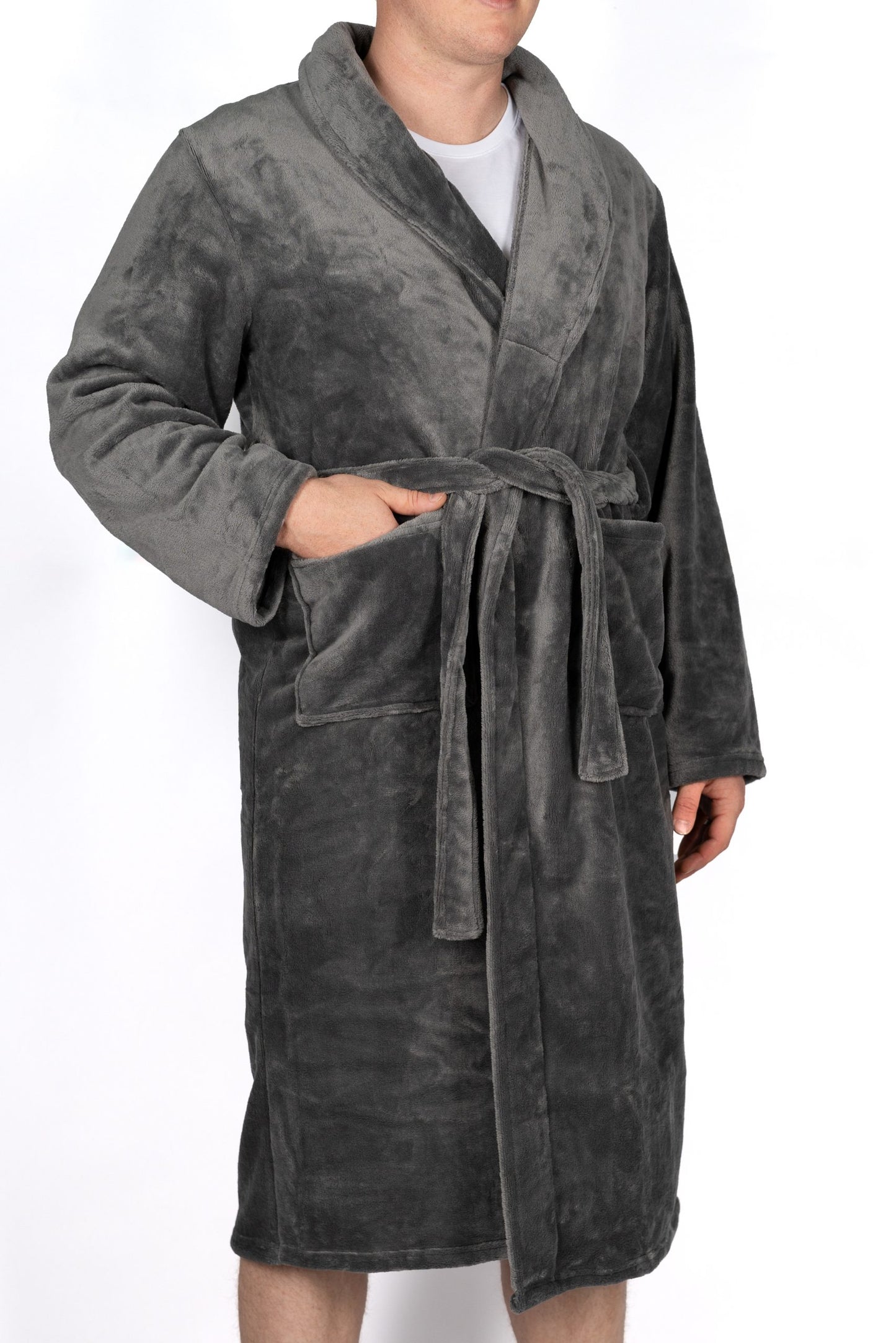 Charcoal Fleece Robe
