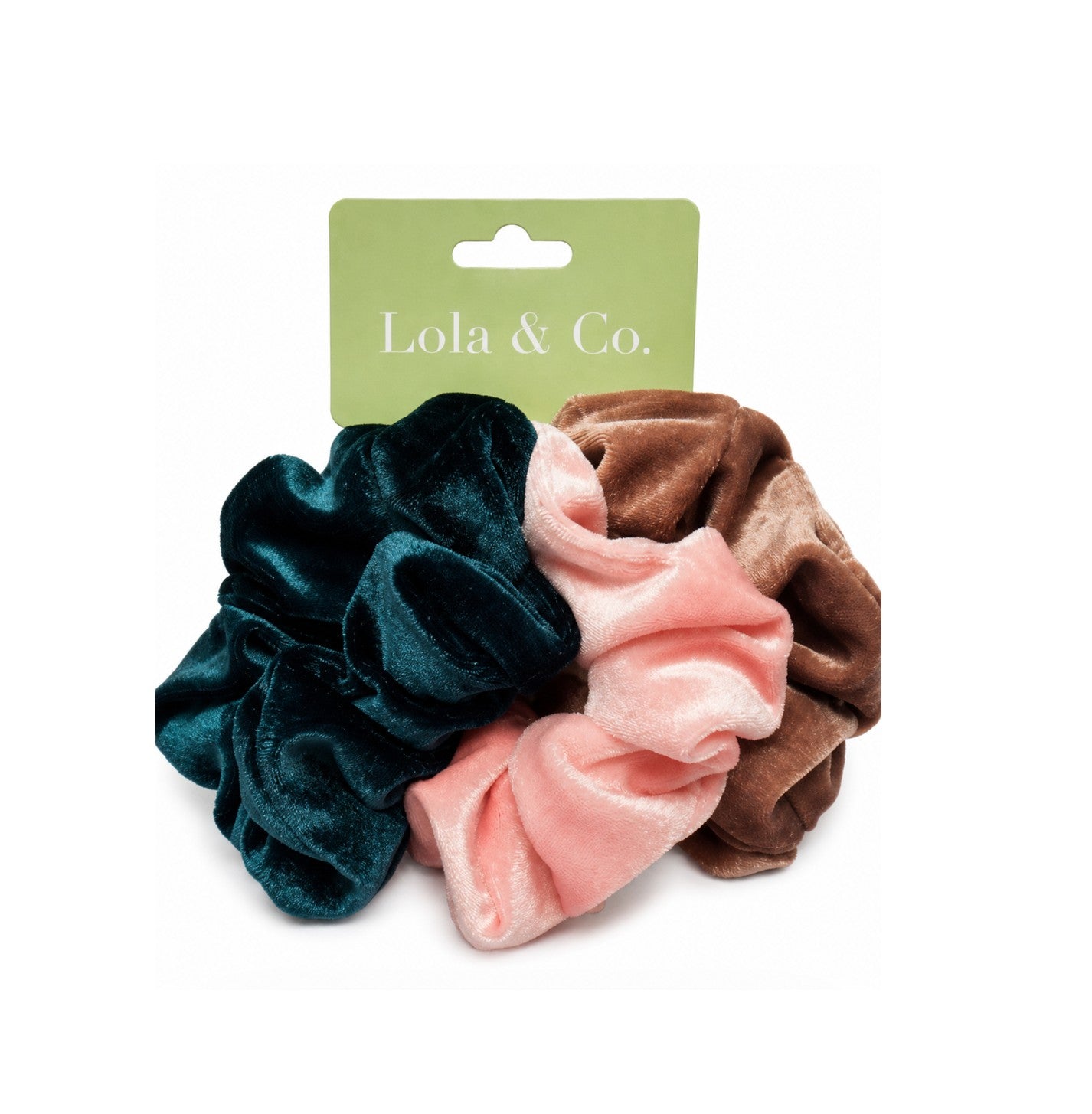 Lola & Co Velvet Scrunchies 3 Pack.