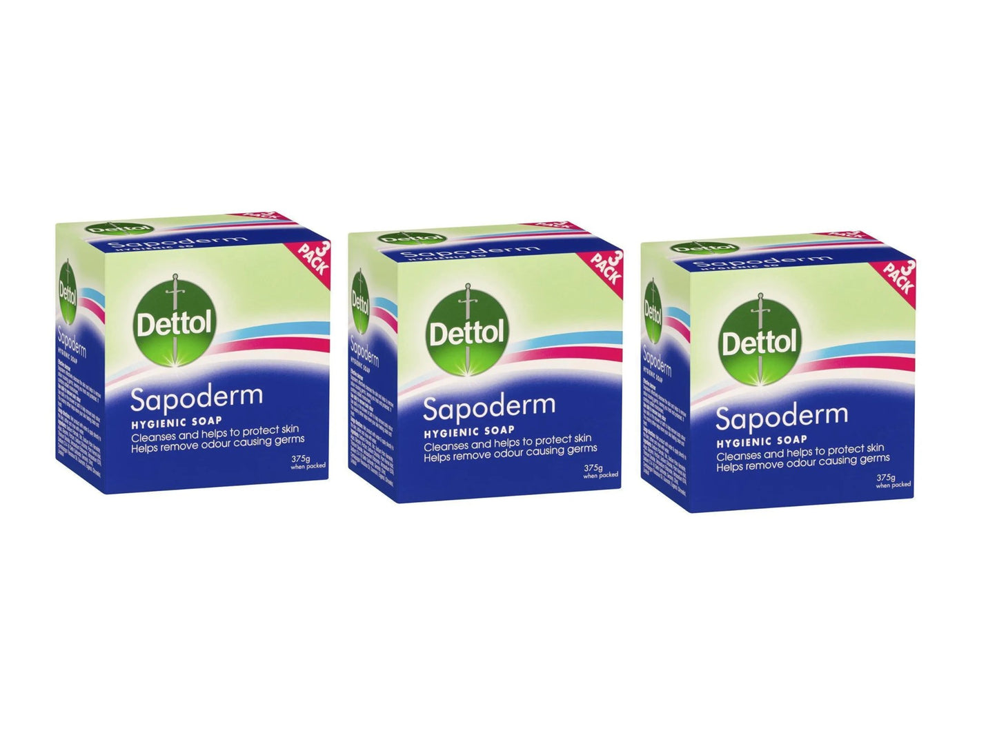 3 x 3pk Dettol Hygienic Antibacterial Sapoderm Soap for Acne and Oily Skin