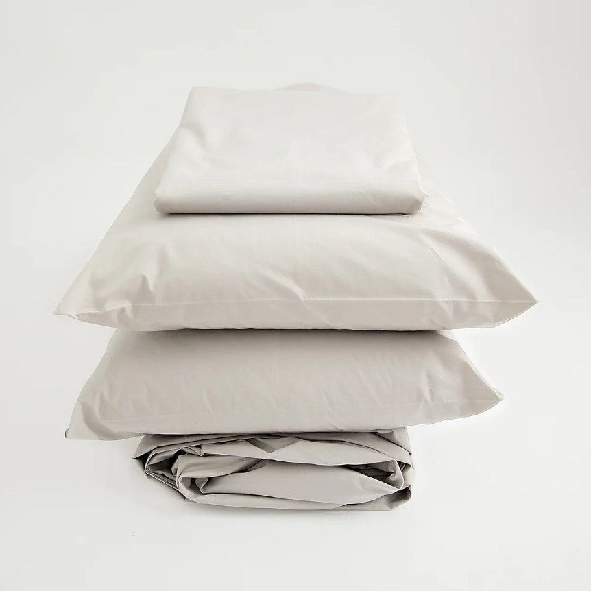 Wholly Grail Organic Percale Cotton Sheet Set King Single Stone