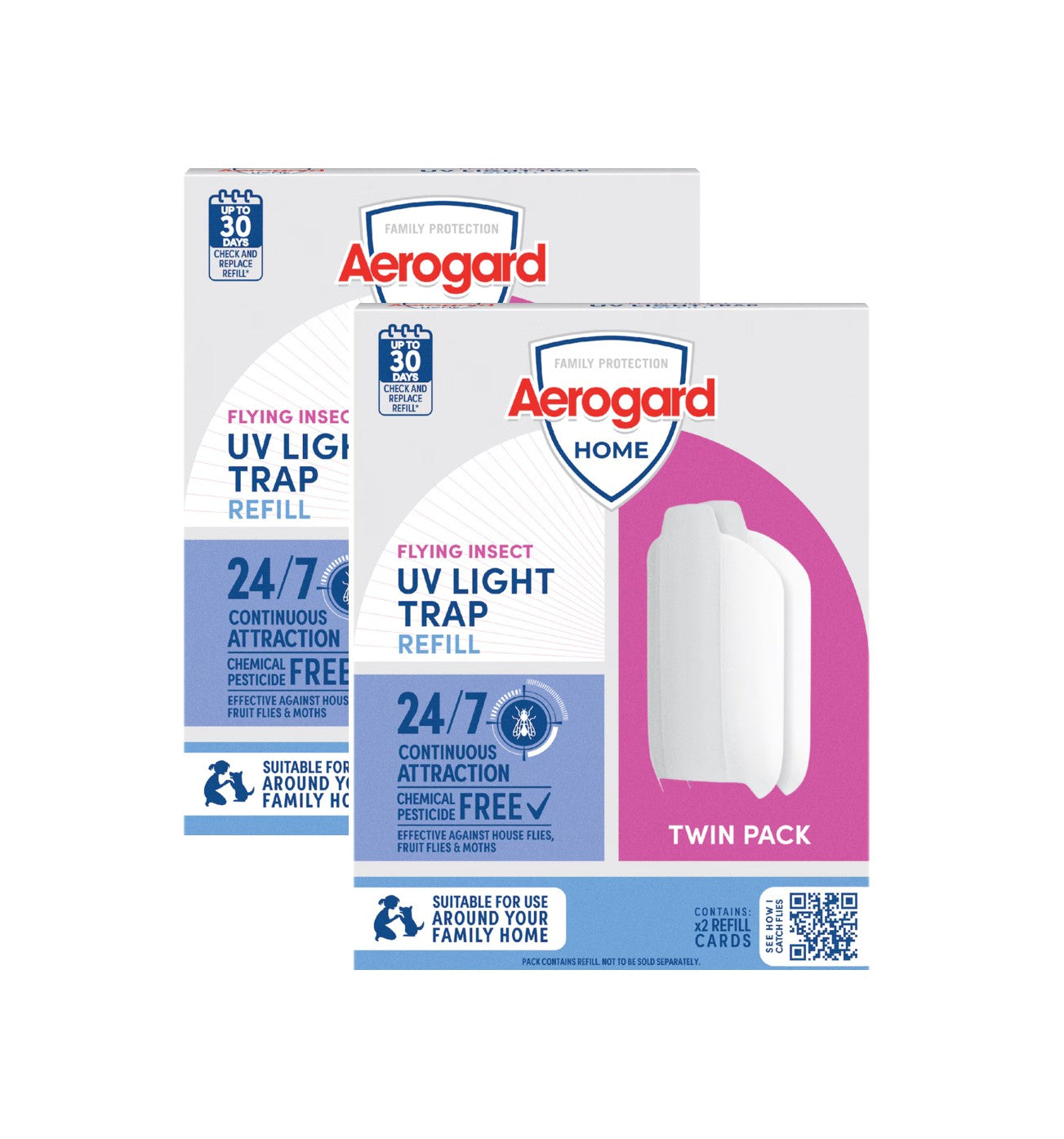 2 x Aerogard Home UV Flying Light Trap Refill 2 pack