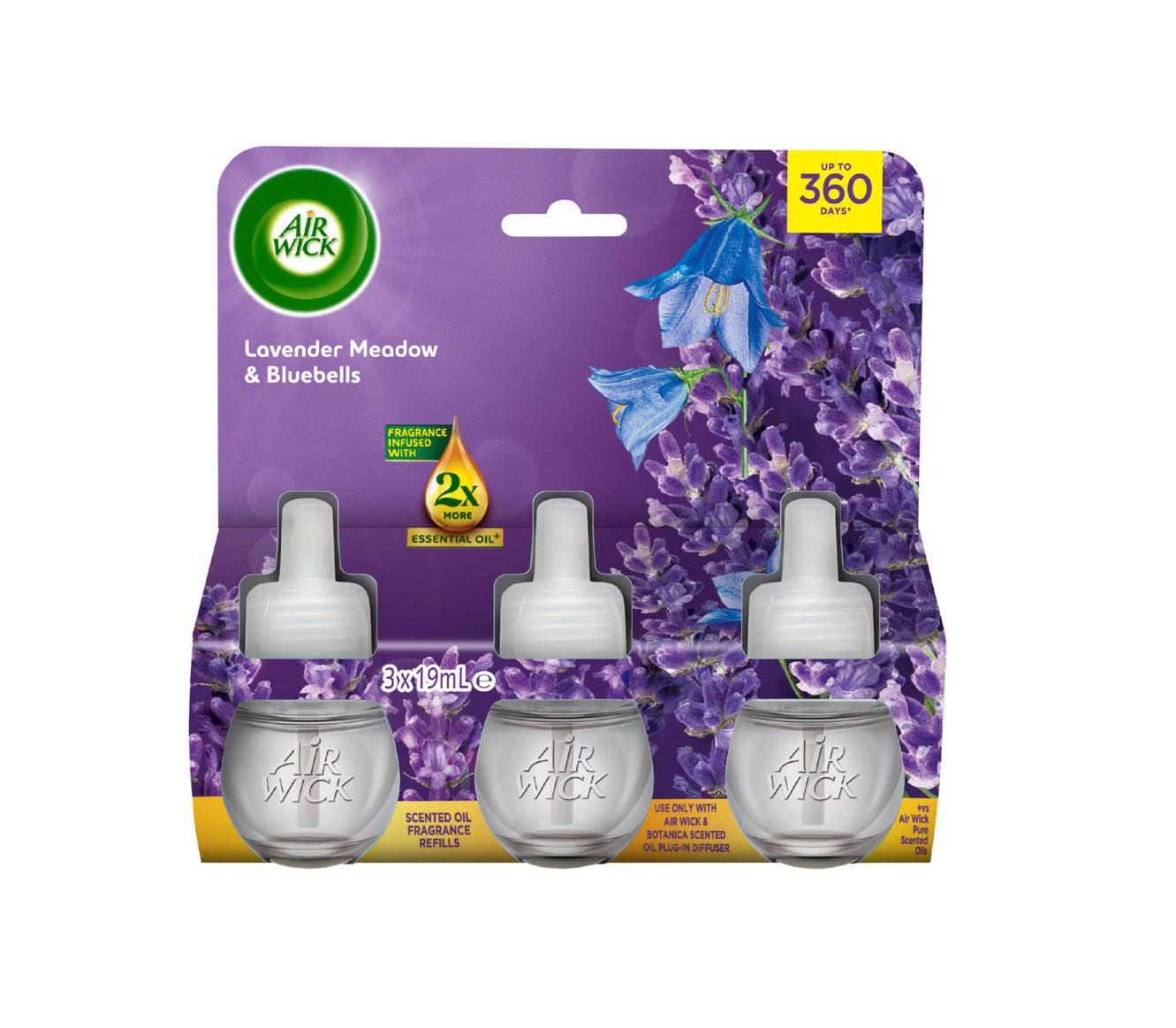 Air Wick Essential Oil Lavender & Bluebells Plug In Refill 19mL x 3 pack