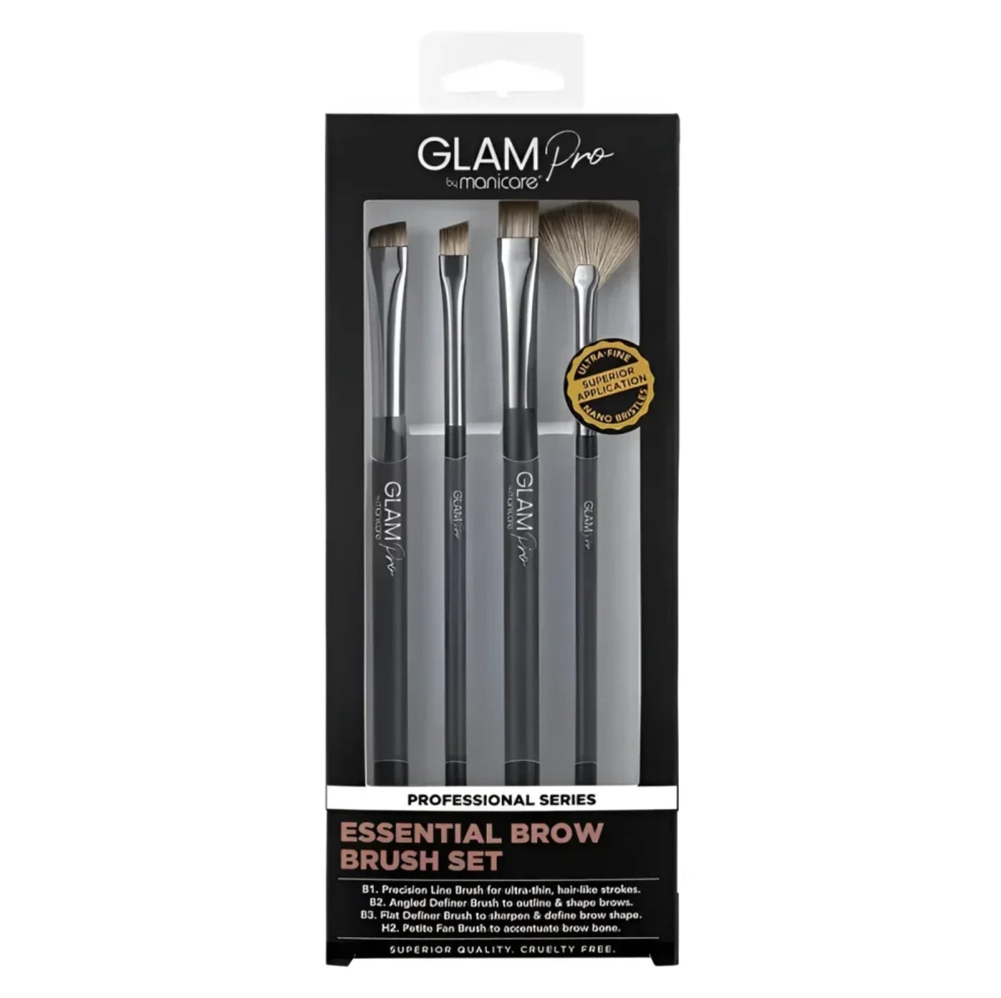 Glam By Manicare Pro Essential Brow Brush Set