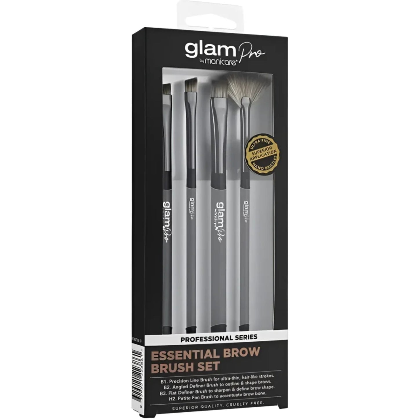 Glam By Manicare Pro Essential Brow Brush Set