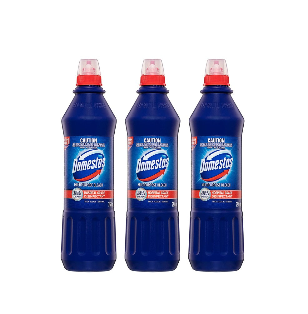 3 Pack Domestos Multipurpose Thick Bleach Disinfectant  750mL