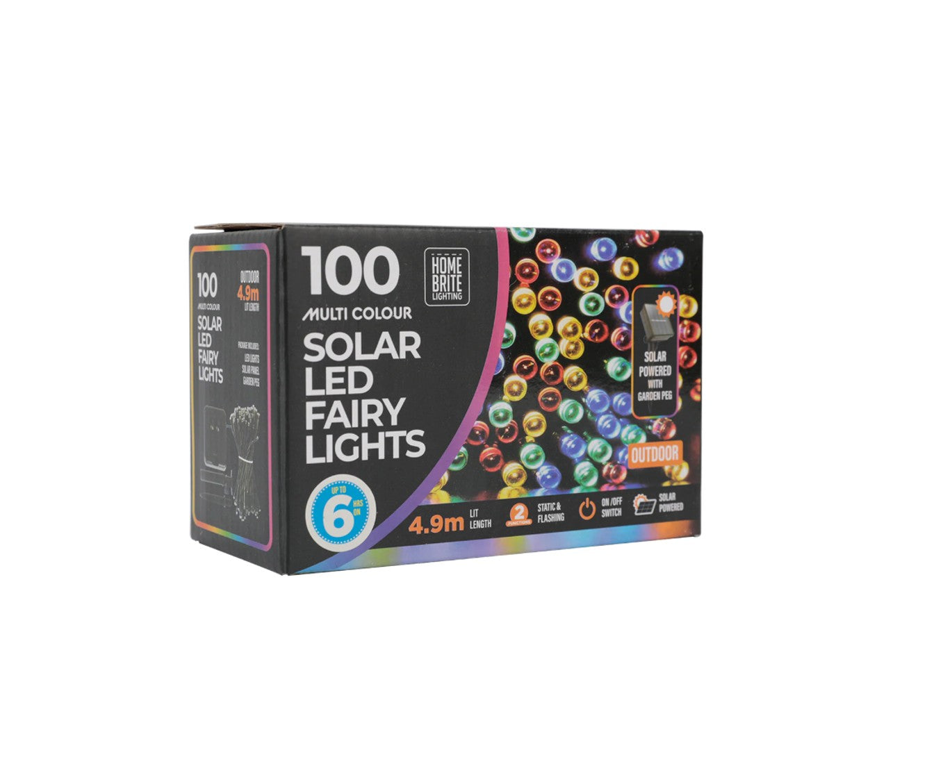 100 Multi Colour Fairy Led Lights Solar Powered