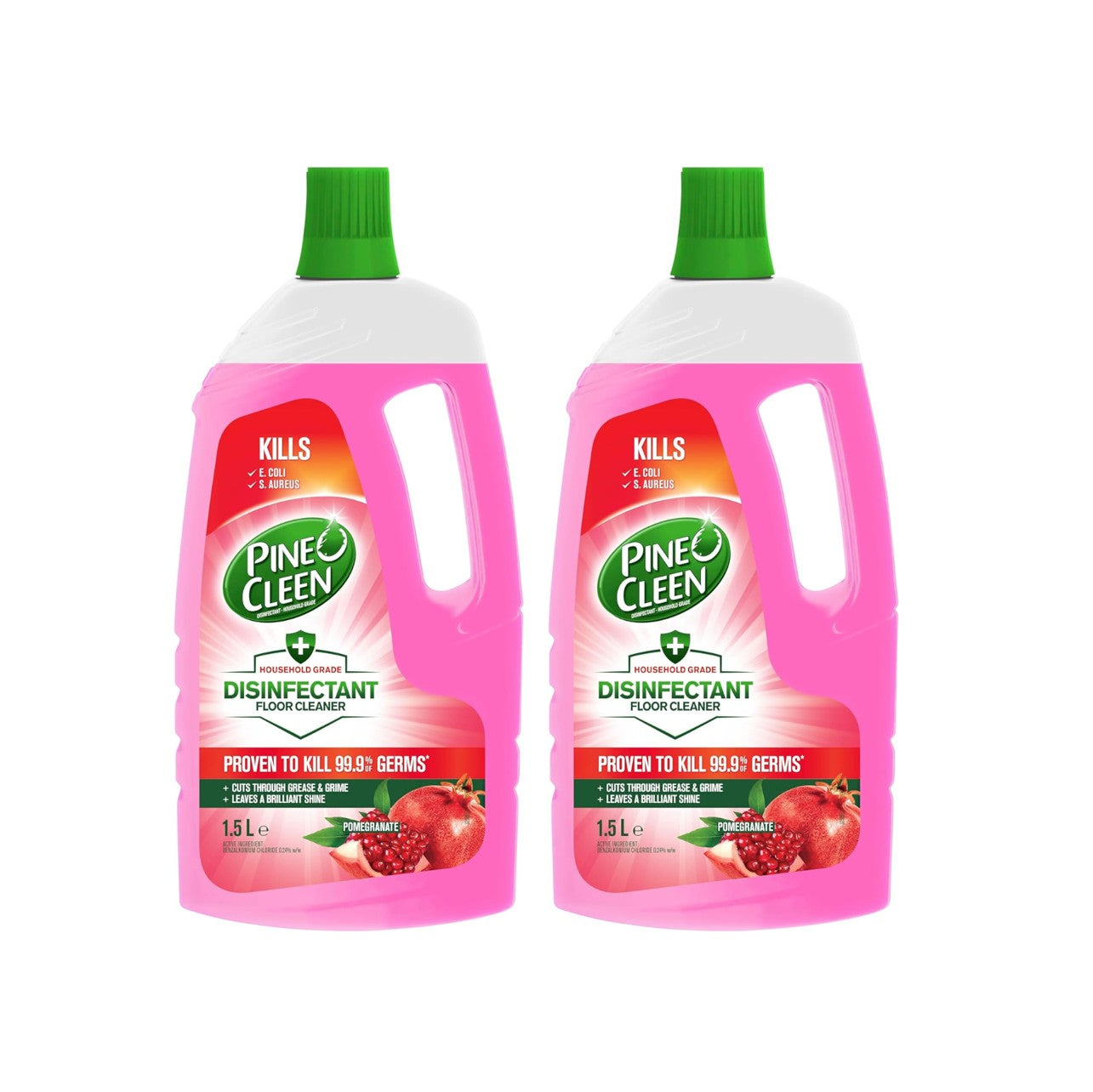 2 Pack Pine O Cleen Disinfectant Floor Cleaner Pomegranate 1.5lt