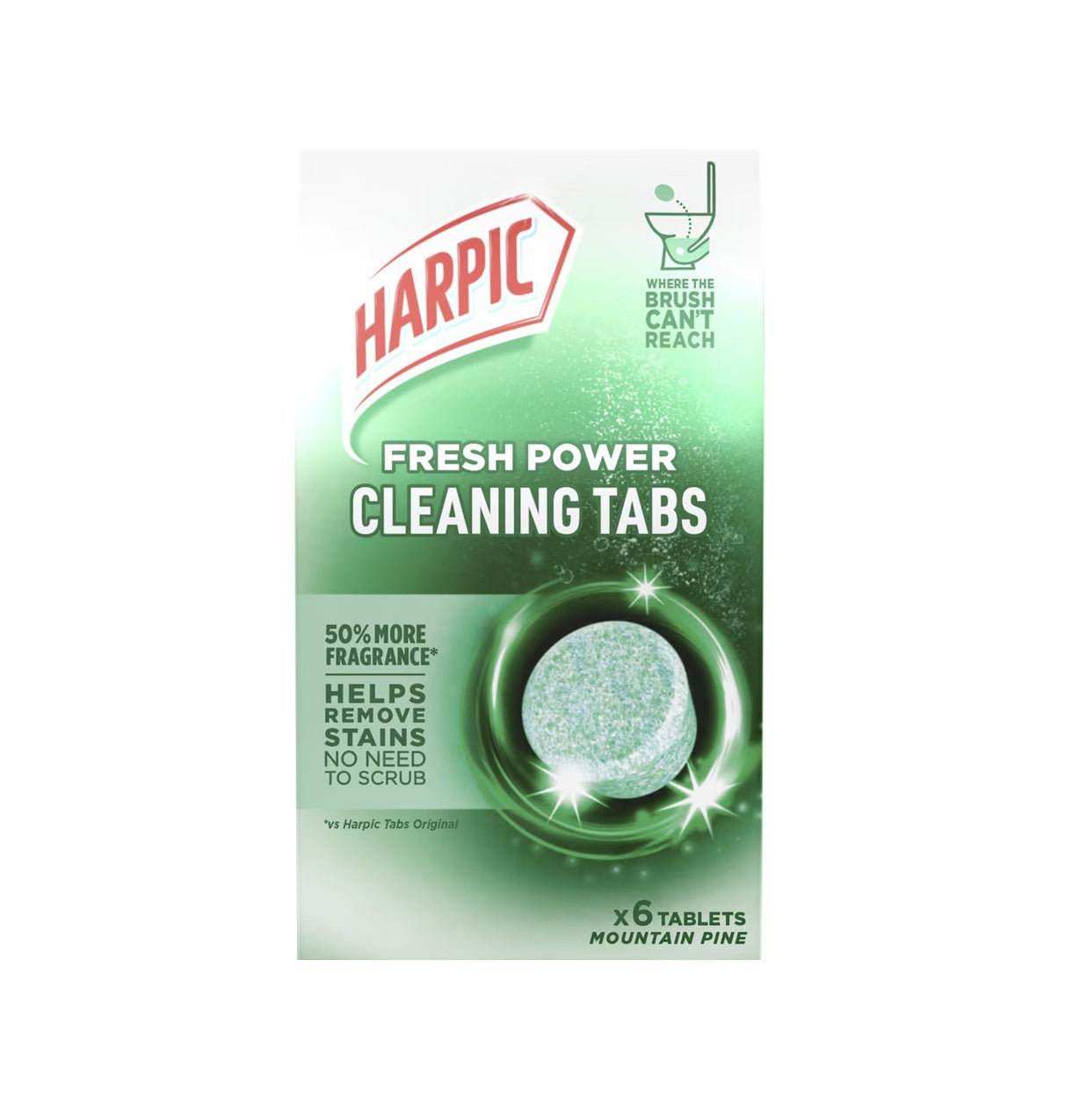 3PK Harpic Fresh Power Toilet Cleaning Tabs Mountain Pine
