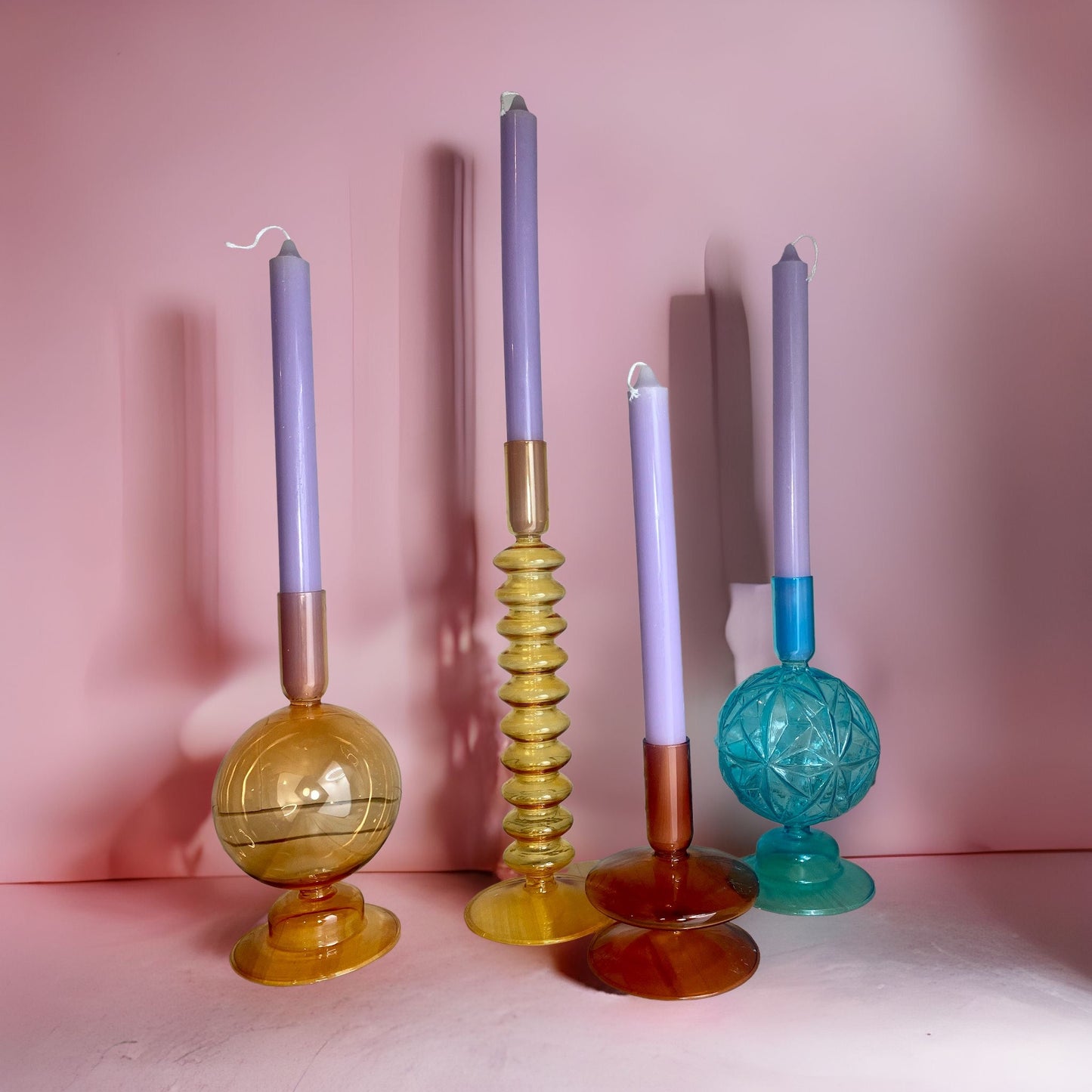 Brown Glass Candle Holder
