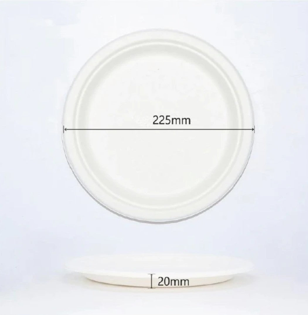 BioBox Sugarcane 9" Round Plate 50PC
