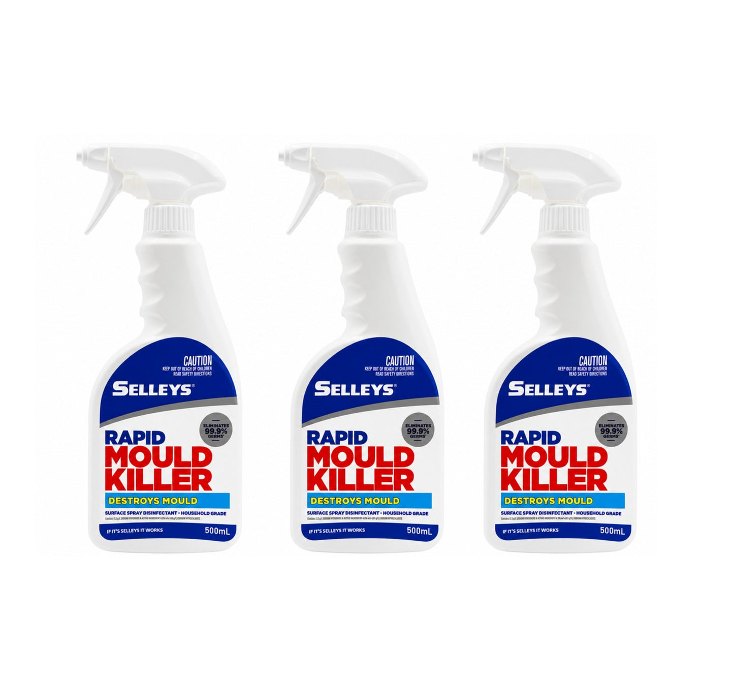 3 x Selleys Rapid Mould Killer Spray 750mL