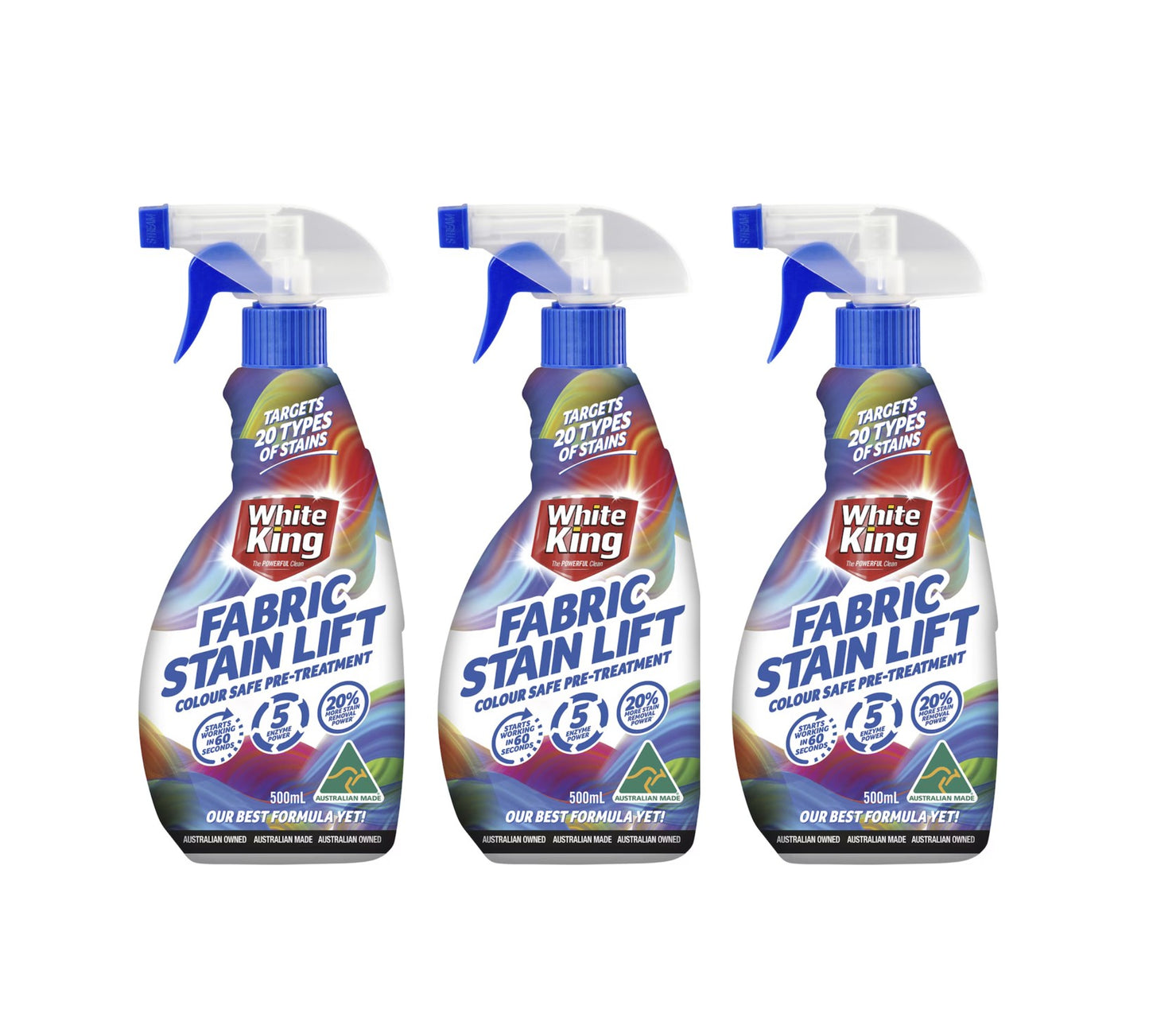 3 x White King Fabric Stain Lift 500ml