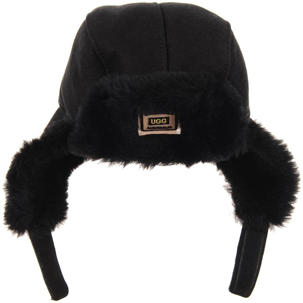 Original UGG Australia Mens Black Sheepskin Aviator Hat