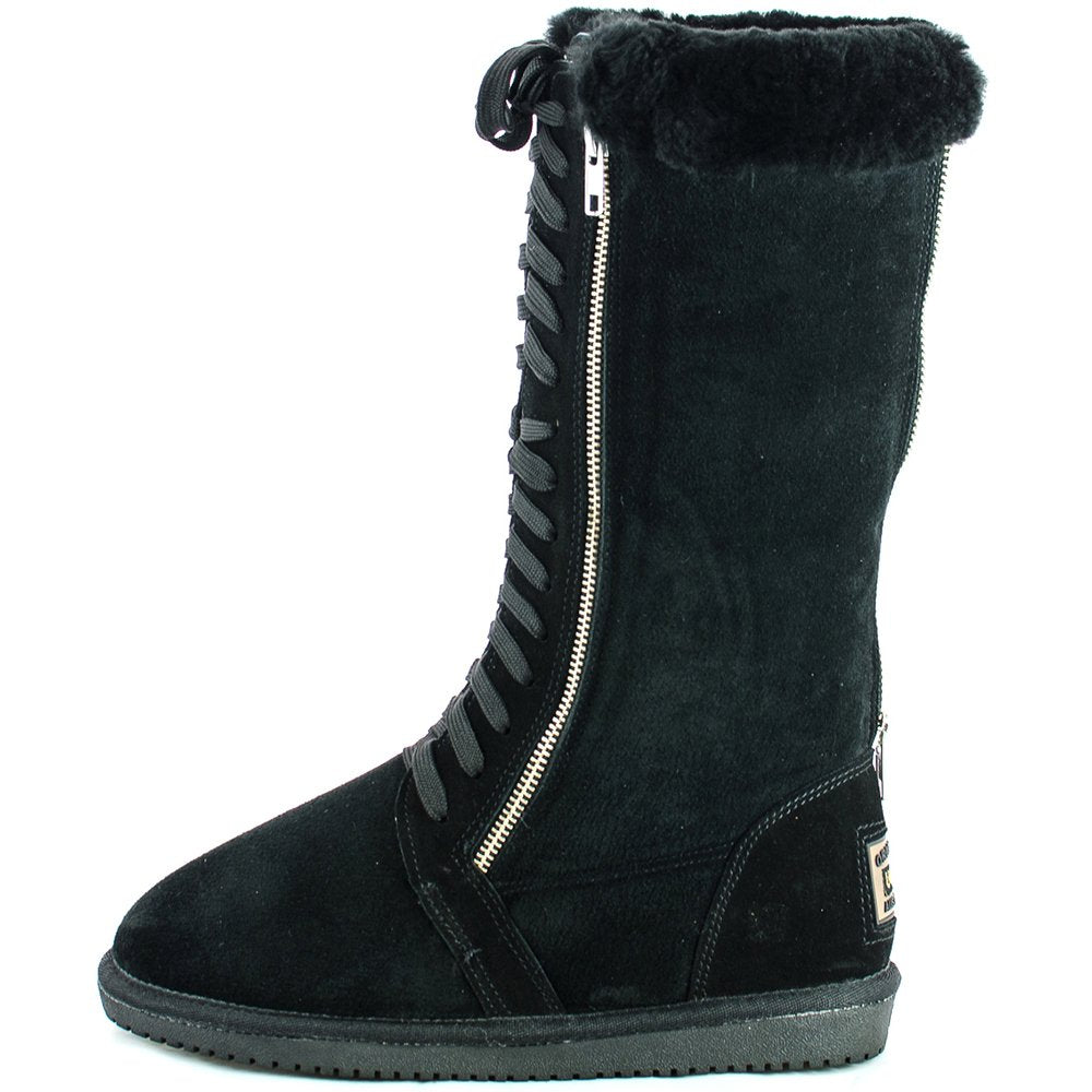 Original UGG Australia Zipper Black Sheepskin Boots