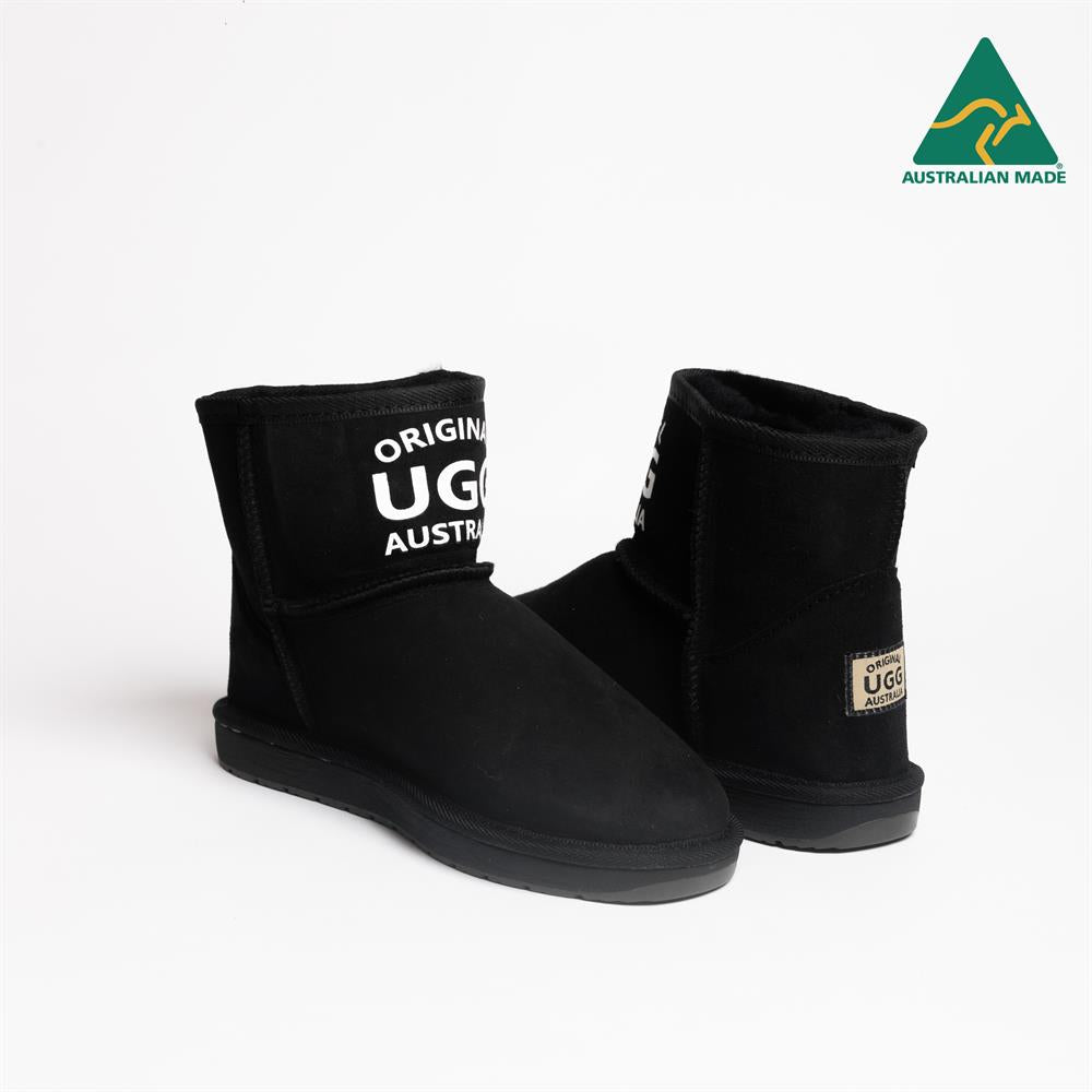 Original UGG Australia Australian Made Mini Classic Black Print Ugg Boots