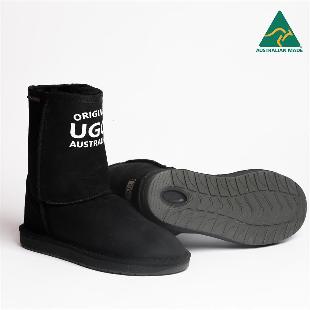 Original UGG Australia Australian Made Short Classic Black Print Ugg Boots